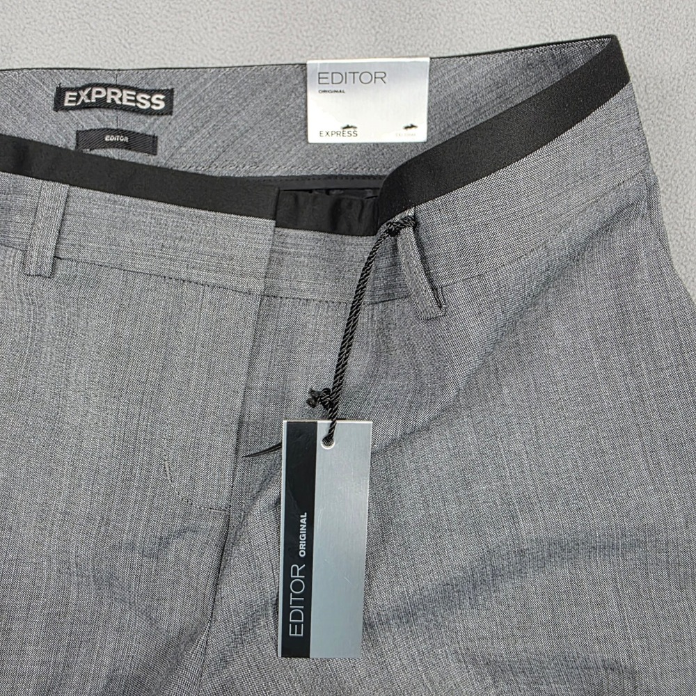 Express Dress Pants Women 2 Regular Gray Flare Leg Low Rise Editor Original - Picture 4 of 12